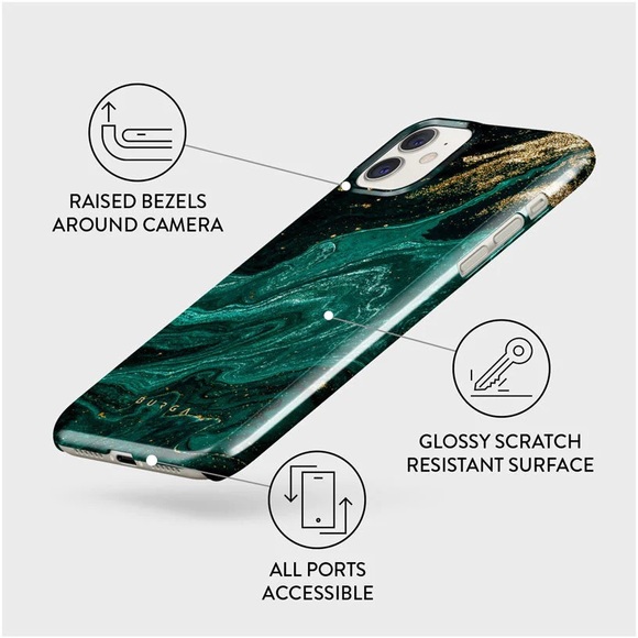 Burga Green and Gold Marble Elegant Iconic Emerald Pool Snap IPhone 11 Case - Picture 8 of 9